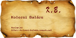 Kolozsi Balázs névjegykártya
