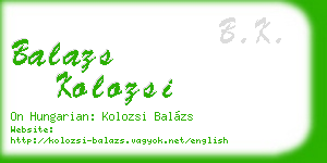 balazs kolozsi business card